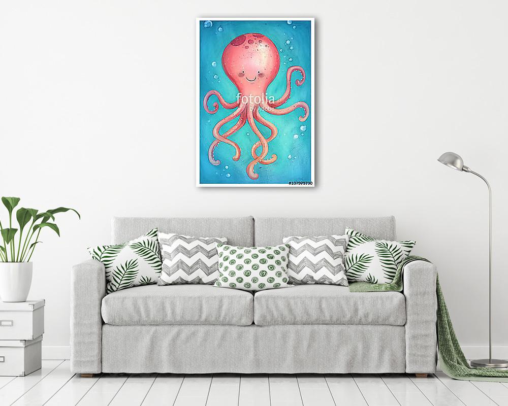 Mosolygó polip (vászonkép) - vászonkép, falikép otthonra és irodába