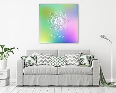 Relax vector illustration with mandala on colorful background (vászonkép) - vászonkép, falikép otthonra és irodába