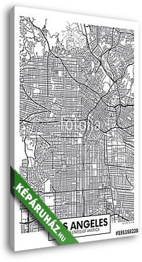 Vector poster map city Los Angeles - vászonkép 3D látványterv
