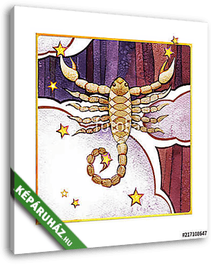 Astrological sign of the zodiac Scorpion, watercolor in retro st - vászonkép 3D látványterv