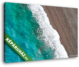 View of a drone at the  Beach,top view aerial drone photo of stunning colored sea beach - vászonkép 3D látványterv
