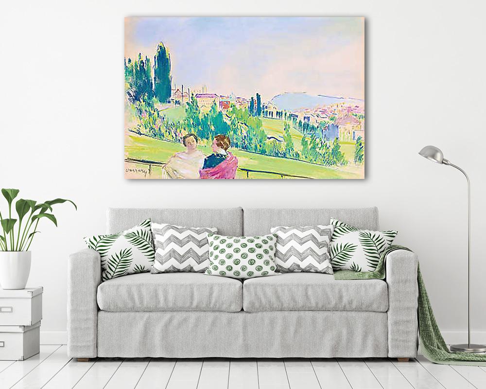 Pasarét, háttérben a Budai Vár kupolájával és a Gellért-heggyel (keretezett kép) - vászonkép, falikép otthonra és irodába