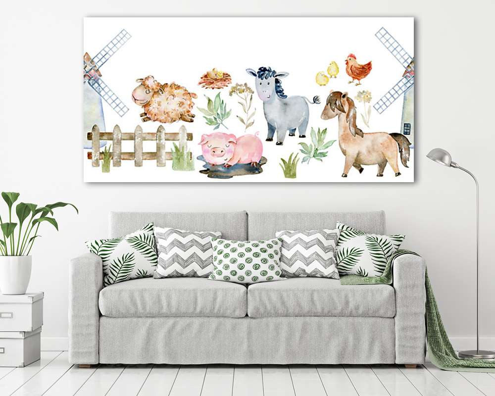 Háziállatos tapétacsík (vászonkép) - vászonkép, falikép otthonra és irodába