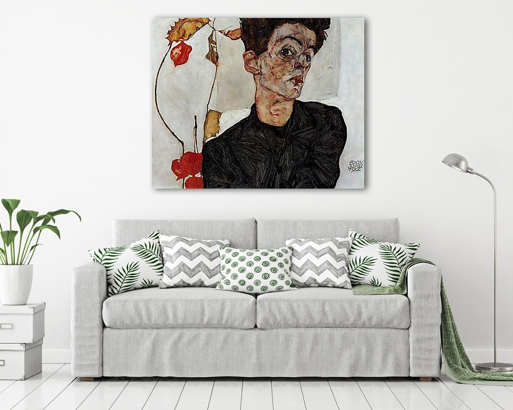 Schiele önarcképe - vászonkép, falikép vásárlás Schiele önarcképe (bögre) - vászonkép, falikép otthonra és irodába