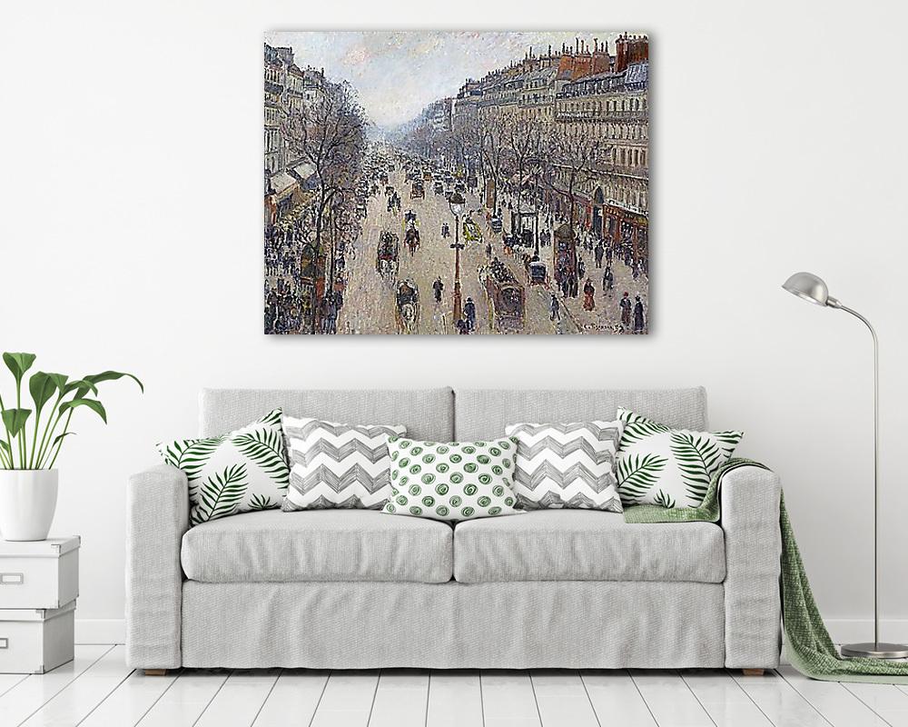 A Montmartre sugárút reggel, ködös időben (fotótapéta) - vászonkép, falikép otthonra és irodába