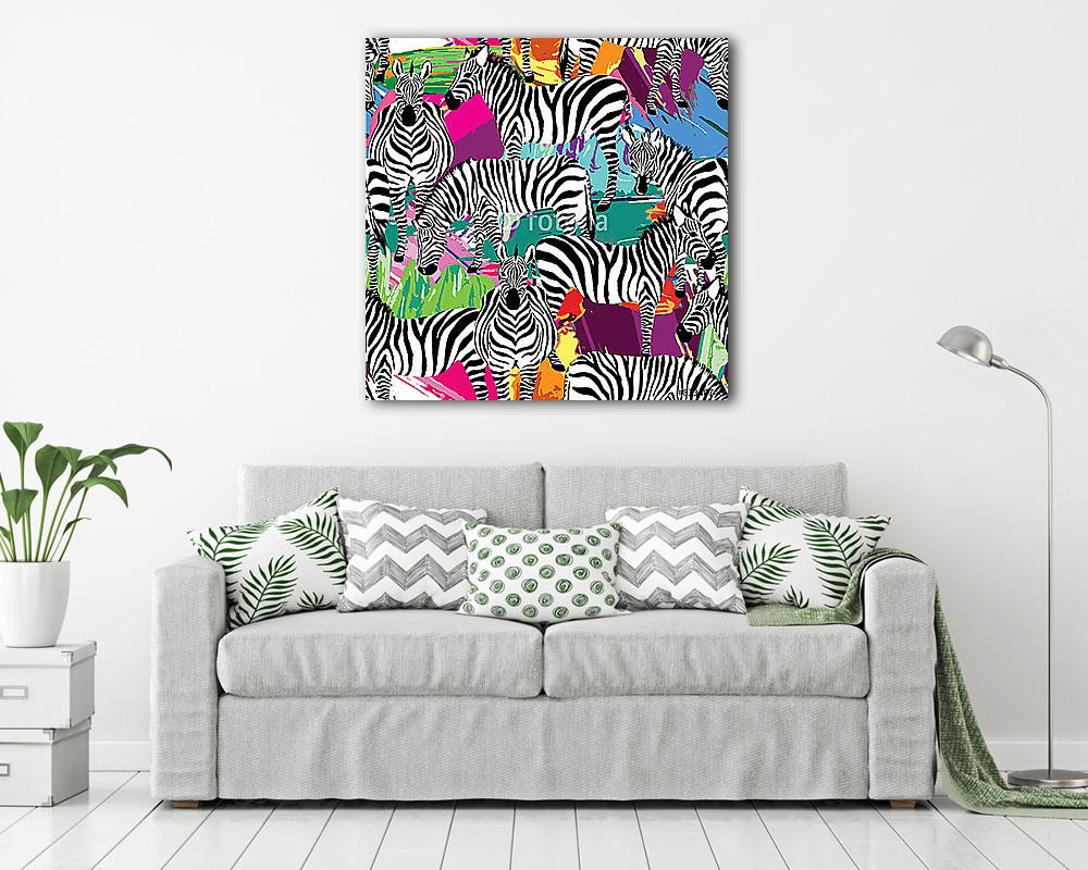 zebra fekete-fehér minta, festett háttér (poszter) - vászonkép, falikép otthonra és irodába