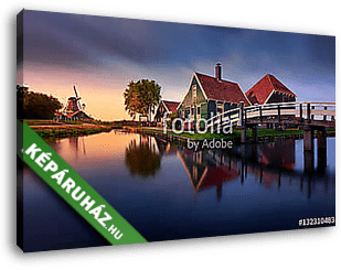 Zaanse Schans Green House - Netherlands - vászonkép 3D látványterv