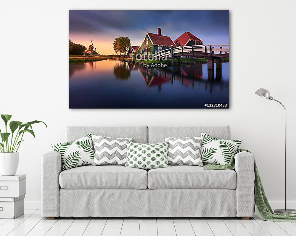 Zaanse Schans Green House - Netherlands (vászonkép) - vászonkép, falikép otthonra és irodába