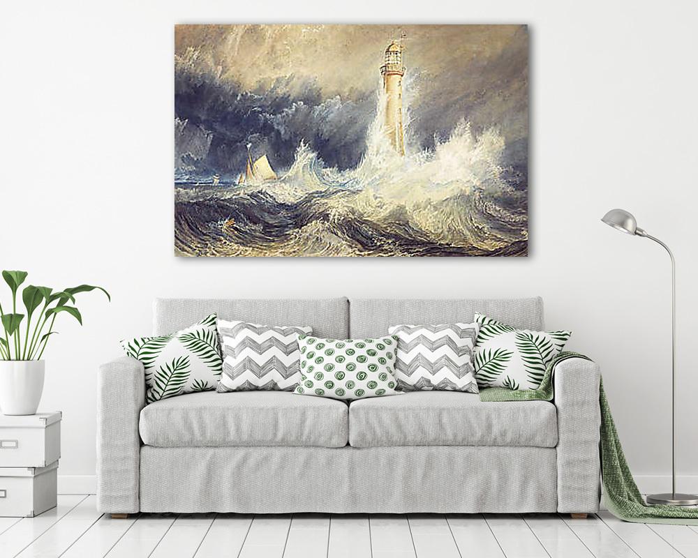 A Bell Rock világítótorony (keretezett kép) - vászonkép, falikép otthonra és irodába