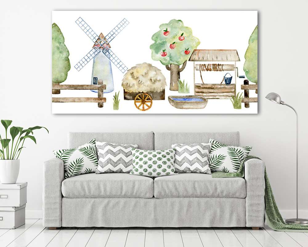 Vidéki liget tapétacsík (poszter) - vászonkép, falikép otthonra és irodába