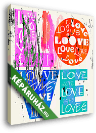 Love - L.O.V.E. - vászonkép 3D látványterv