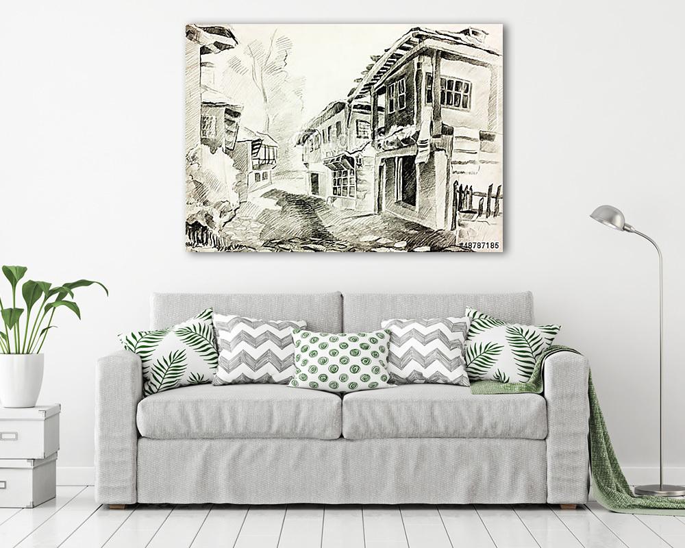 Bolgár falu utcája - vászonkép, falikép vásárlás Bolgár falu utcája (vászonkép) - vászonkép, falikép otthonra és irodába