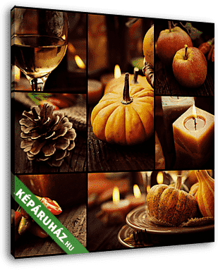 Őszi vacsora kollázs - vászonkép 3D látványterv Őszi vacsora kollázs - vászonkép 3D látványterv