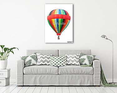 Hőlégballon fehér háttérrel - vászonkép, falikép otthonra és irodába