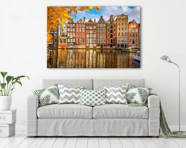 Régi épületek Amszterdamban (vászonkép) - vászonkép, falikép otthonra és irodába