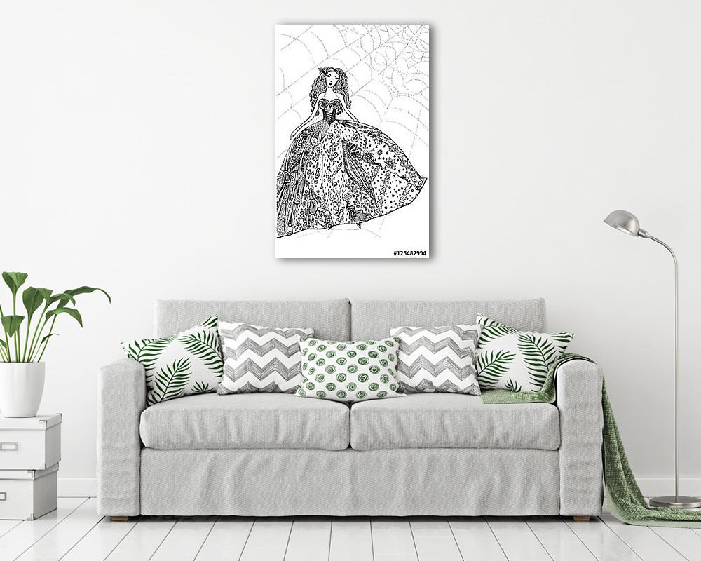 Vector divat lány portréja. (bögre) - vászonkép, falikép otthonra és irodába