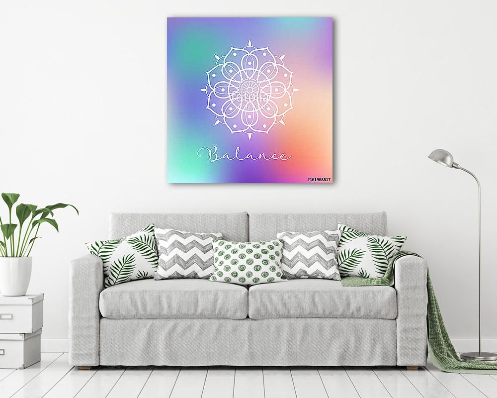 Mandala színes illusztráció (poszter) - vászonkép, falikép otthonra és irodába