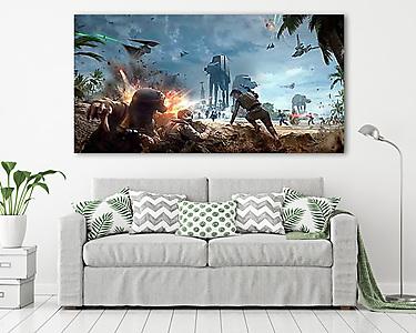 Star Wars: Battlefront: Rouge One  - Scarif téma (vászonkép) - vászonkép, falikép otthonra és irodába
