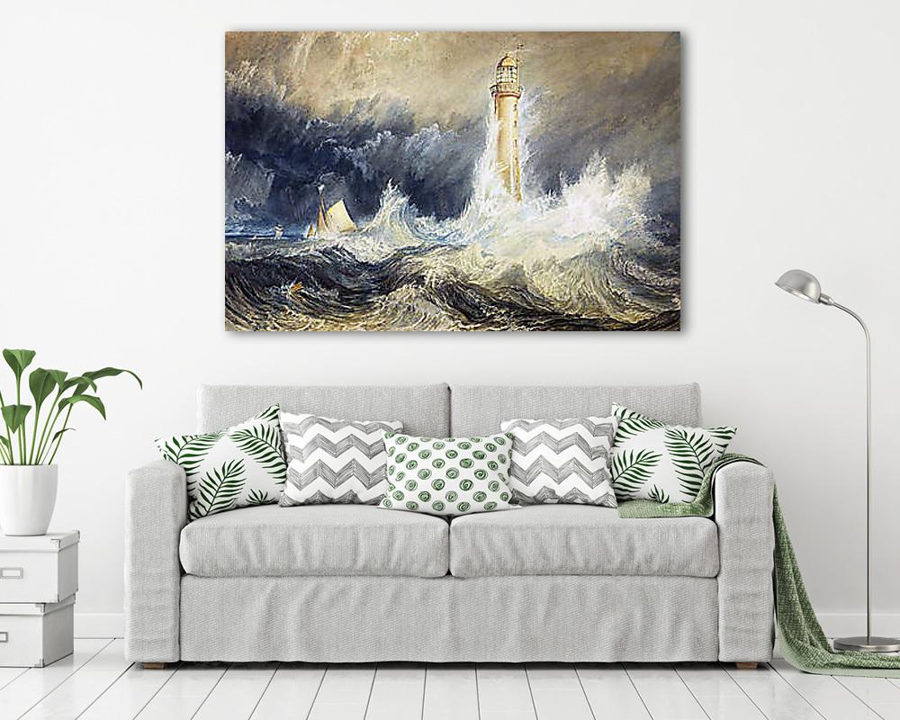 A Bell Rock világítótorony (színverzió 1.) (keretezett kép) - vászonkép, falikép otthonra és irodába