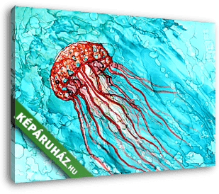 Medúza festmény - vászonkép 3D látványterv