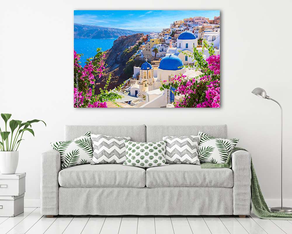 Santorini szigete (többrészes kép) - vászonkép, falikép otthonra és irodába