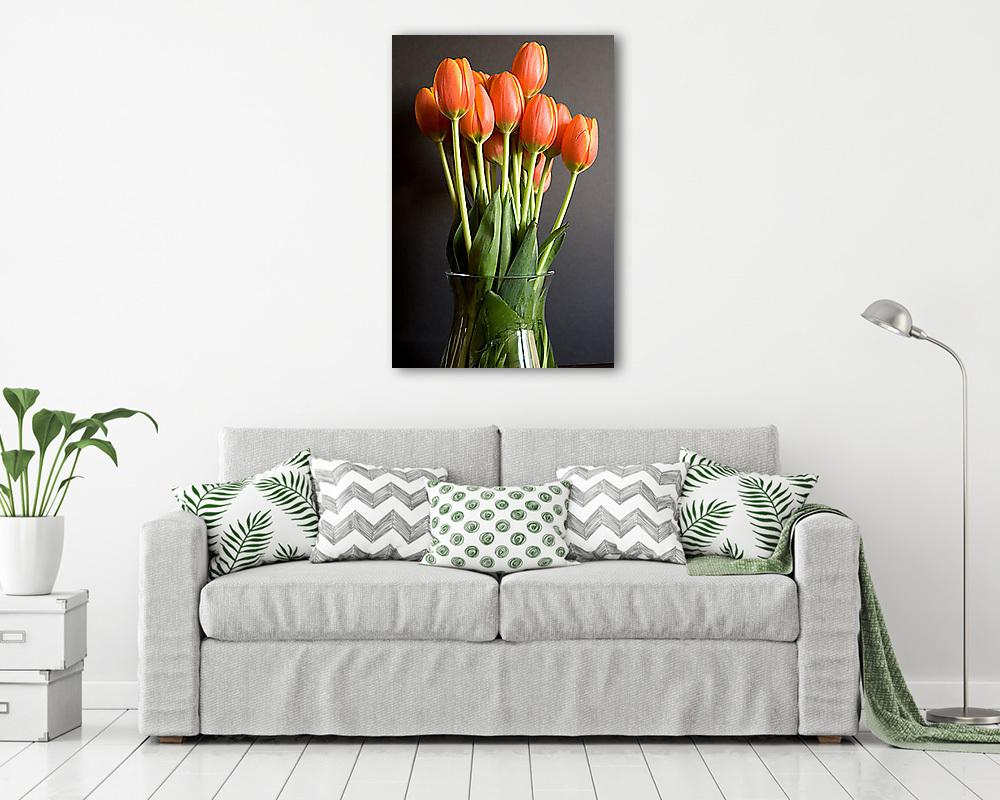 Tulipánok vázában (vászonkép) - vászonkép, falikép otthonra és irodába