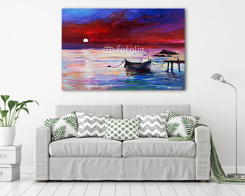 Lila naplemente (vászonkép) - vászonkép, falikép otthonra és irodába