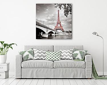 Eiffel-torony monokróm szelektív színezék (vászonkép) - vászonkép, falikép otthonra és irodába