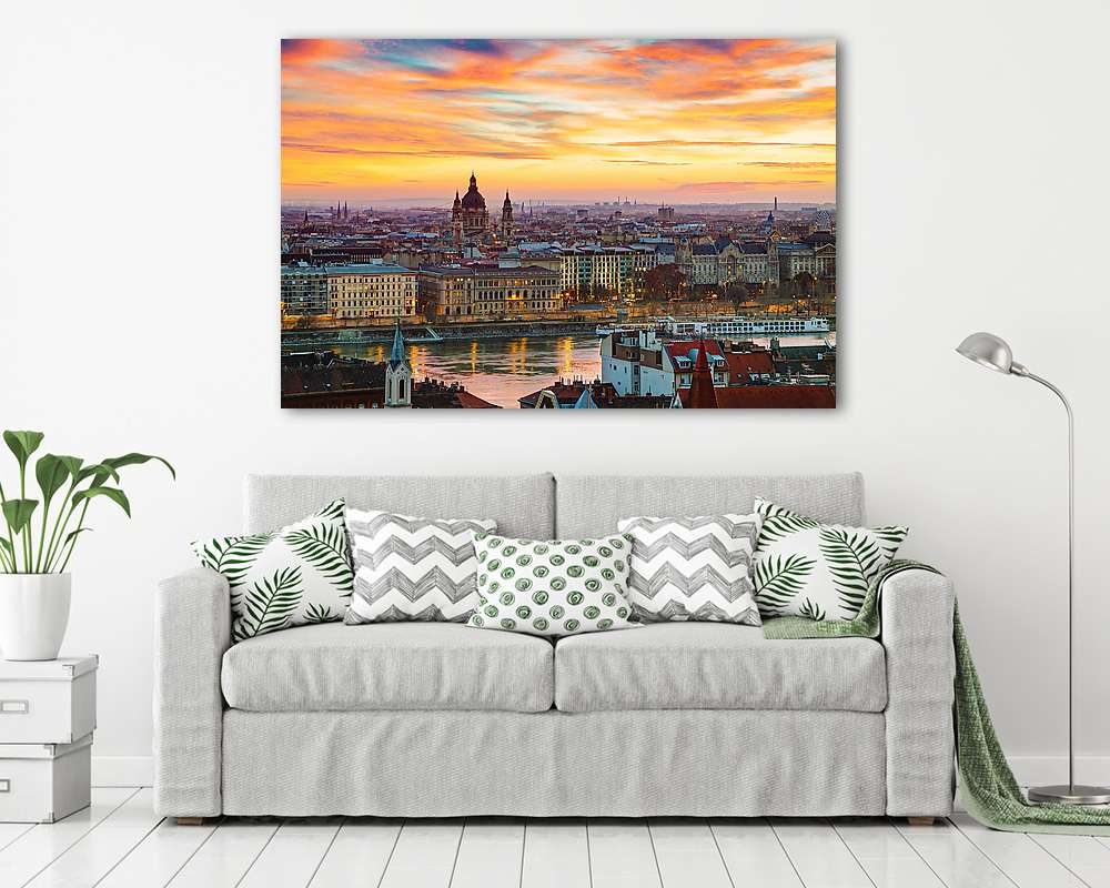 Budapest áttekintése Szent István Bazilikával (poszter) - vászonkép, falikép otthonra és irodába
