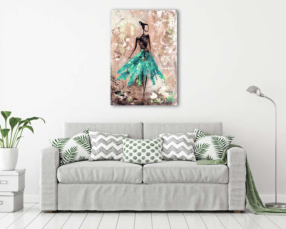 absztrakt nő ruhában, olajfestés (fotótapéta) - vászonkép, falikép otthonra és irodába