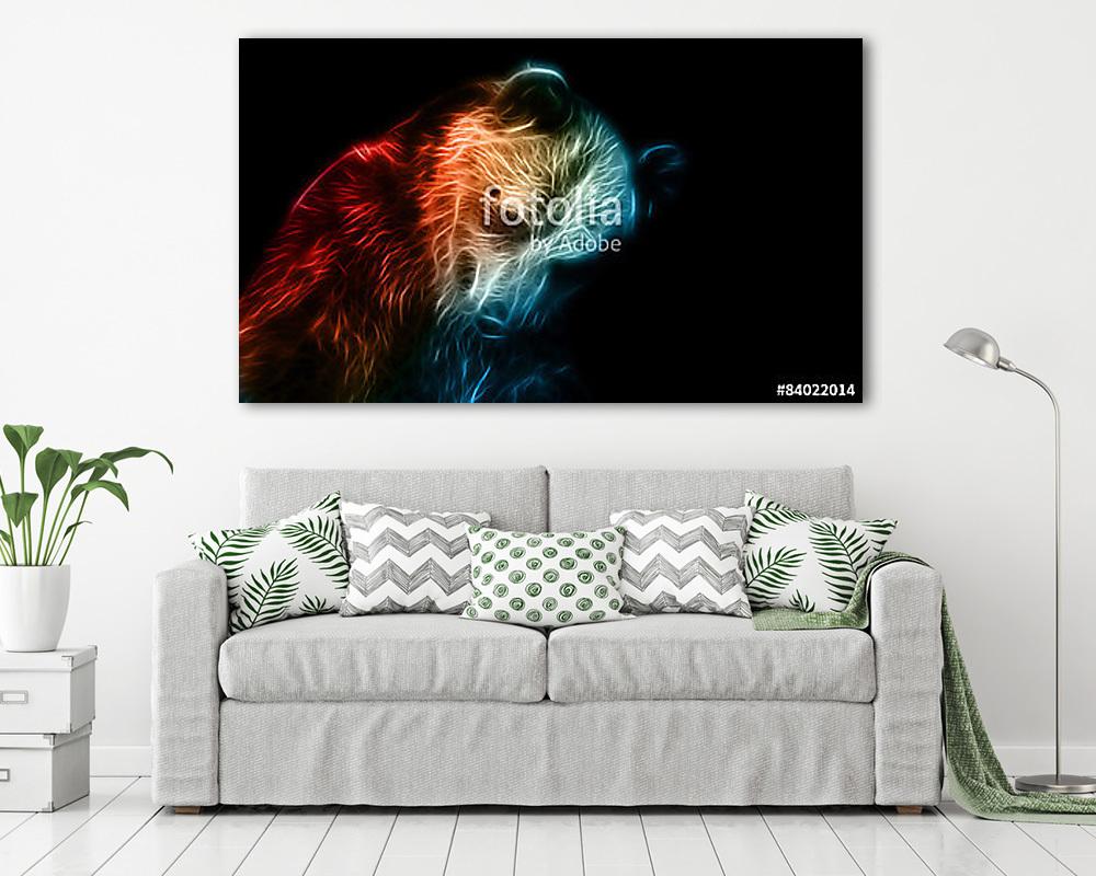 Fantasztikus rajz a medve (vászonkép) - vászonkép, falikép otthonra és irodába