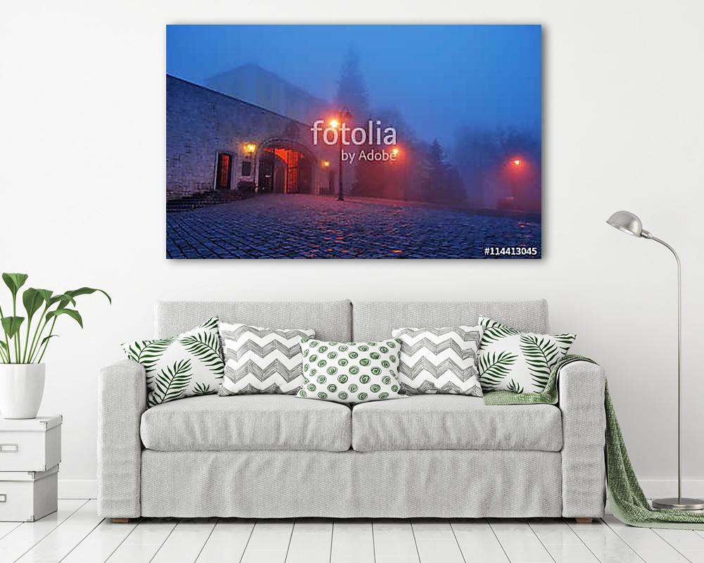 Pannonhalmi apátság esti ködben - vászonkép, falikép vásárlás Pannonhalmi apátság esti ködben (fotótapéta) - vászonkép, falikép otthonra és irodába