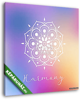 Vector illustration with mandala on colorful background - vászonkép 3D látványterv