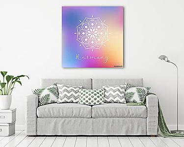 Vector illustration with mandala on colorful background (vászonkép) - vászonkép, falikép otthonra és irodába