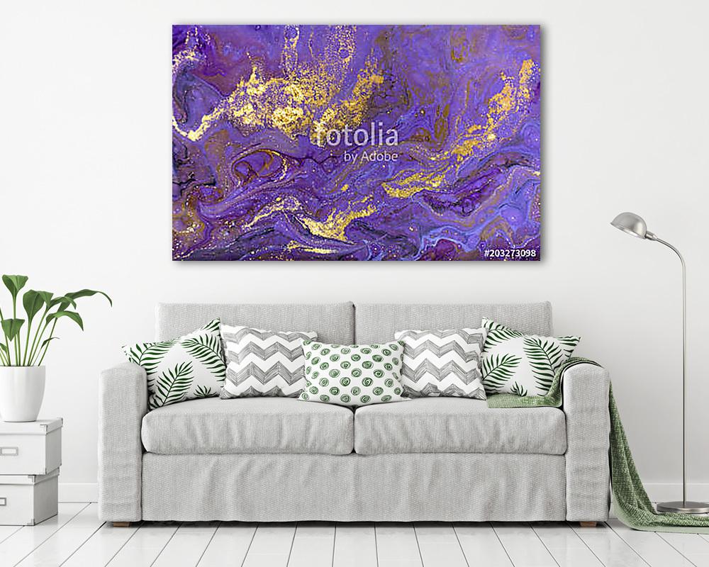Marble abstract acrylic background. Violet marbling artwork texture. Marbled ripple pattern. (fotótapéta) - vászonkép, falikép otthonra és irodába