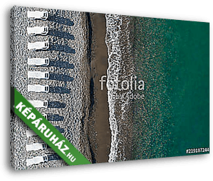 View of a drone at the  Beach,top view aerial drone photo of stunning colored sea beach - vászonkép 3D látványterv