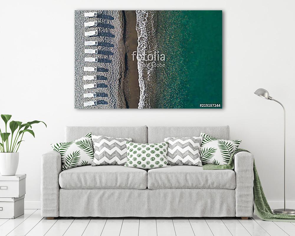 View of a drone at the  Beach,top view aerial drone photo of stunning colored sea beach (vászonkép) - vászonkép, falikép otthonra és irodába