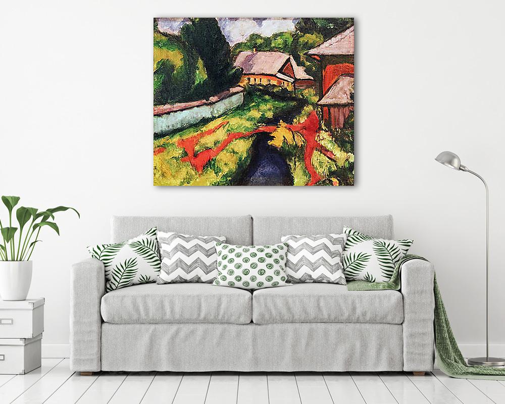 Falusi látkép (színverzió 1.) (többrészes kép) - vászonkép, falikép otthonra és irodába