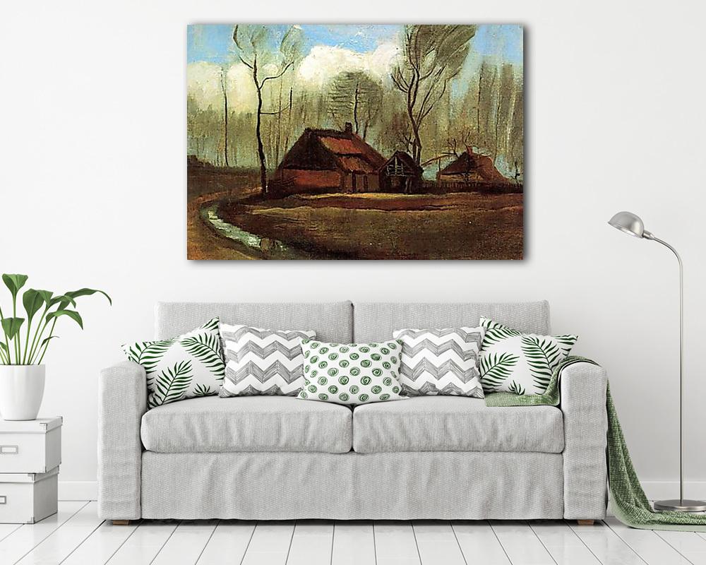 Parasztházak a fák között (1883) - vászonkép, falikép vásárlás Parasztházak a fák között (1883) (vászonkép) - vászonkép, falikép otthonra és irodába