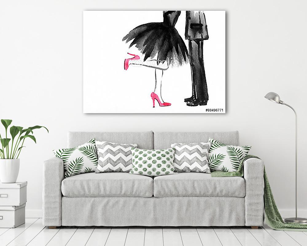 Boldog fiatal szerelmesek. csók (vászonkép) - vászonkép, falikép otthonra és irodába