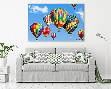 Színes hőlégballonok - vászonkép, falikép otthonra és irodába
