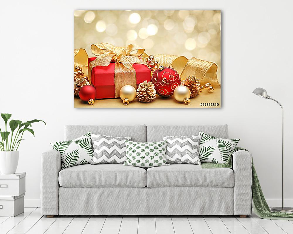 Dekorált karácsonyi ajándékok (poszter) - vászonkép, falikép otthonra és irodába