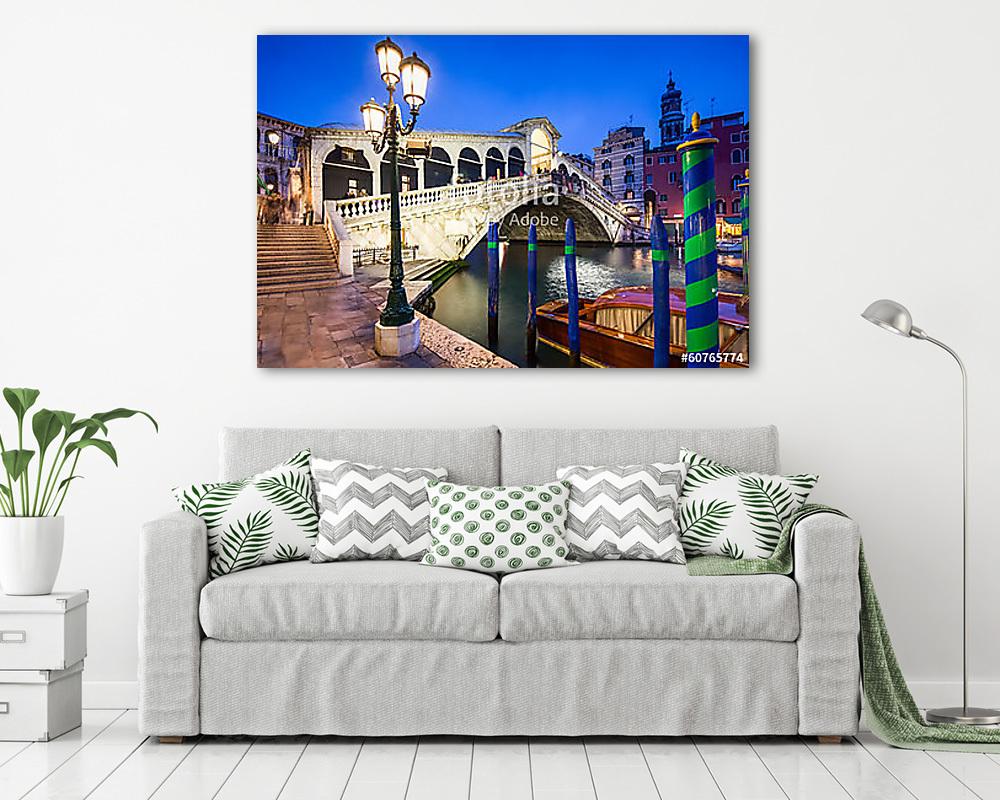 Rialto híd éjjel (vászonkép) - vászonkép, falikép otthonra és irodába