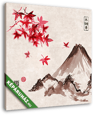 Sakura ág és Fuji - vászonkép 3D látványterv