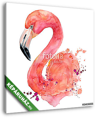 watercolor pink flamingo - vászonkép 3D látványterv