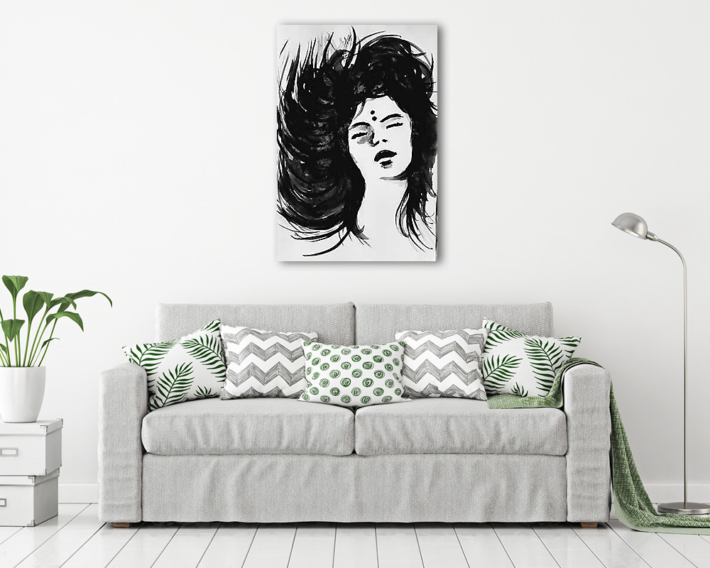 Női portré akvarell (többrészes kép) - vászonkép, falikép otthonra és irodába