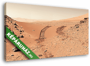 A Curiosity látképe, miután átvágott a marsi dűnéken, Mars felszín - vászonkép 3D látványterv