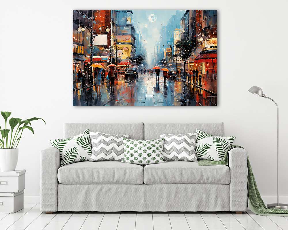 New York utcakép esernyőkkel  (vászonkép) - vászonkép, falikép otthonra és irodába