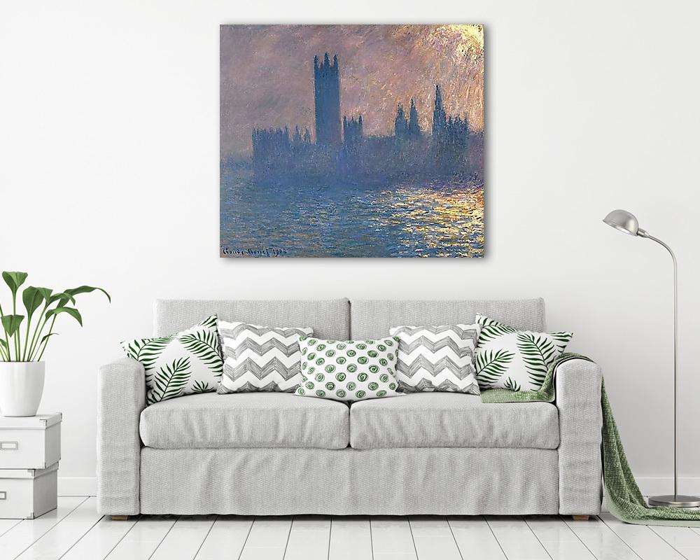 A Londoni Parlement, napsugárral (1903) (vászonkép) - vászonkép, falikép otthonra és irodába