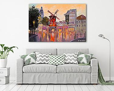  Moulin Rouge, Párizs, Franciaország (olajfestmény reprodukció) (vászonkép) - vászonkép, falikép otthonra és irodába